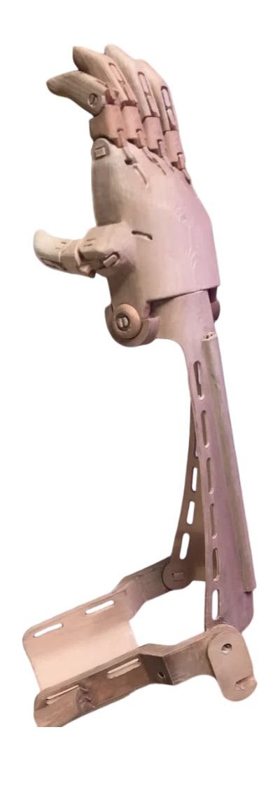 The finished 3D-printed prosthetic arm